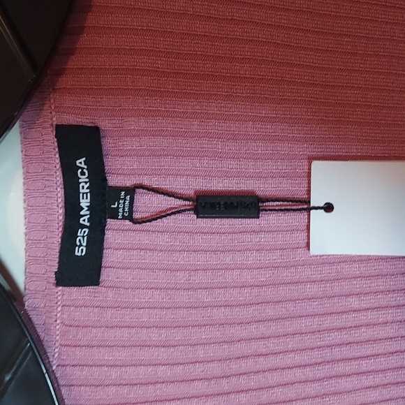 525 America Women's Ribbed Knit Duster Sweater In Dusty Lilac Size Large - Picture 4 of 11